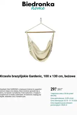 Biedronka Krzesło brazylijskie Gardenic, 100 x 130 cm, beżowe oferta