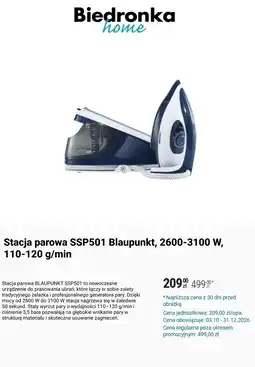 Biedronka Stacja parowa SSP501 Blaupunkt, 2600-3100 W, 110-120 g/min oferta
