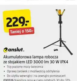 Jula Akumulatorowa lampa robocza ze stojakiem LED 3000 lm 30 W IPX4 oferta