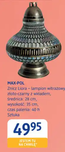 dm drogerie markt Znicz Liora – lampion witrażowy złoto-czarny z wkładem oferta