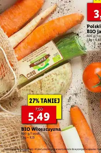 Lidl Włoszczyzna bio 1 SZT 600 G oferta