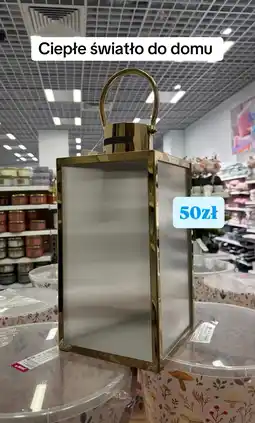 Pepco Złoty lampion metalowo-szklany oferta