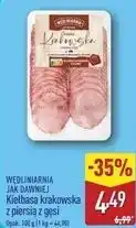 ALDI Wędliniarnia Jak Dawniej Kiełbasa krakowska z piersią z gęsi oferta