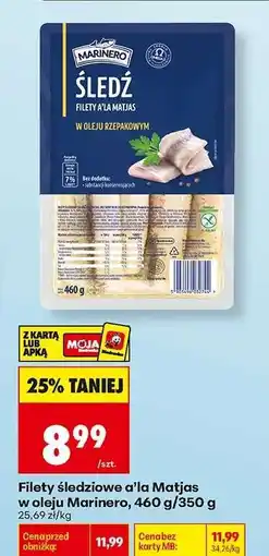 Biedronka Filety śledziowe a' la Matjas w oleju Marinero, 460 g/350 g oferta