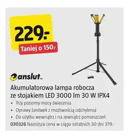 Jula Akumulatorowa lampa robocza ze stojakiem LED 3000lm IPX4 Anslut oferta