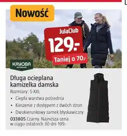 Jula Długa ocieplana kamizelka damska Kayoba oferta
