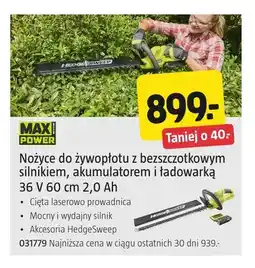 Jula Nożyce do żywopłotu z bezszczotkowym silnikiem, akumulatorem i ładowarką Ryobi oferta