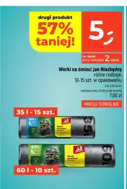 Dealz Worki na śmieci Jan Niezbędny Magnum Flex & Strong z taśmą 35 l 15-pak oferta