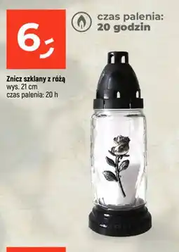 Dealz Znicz szklany z różą czas palenia 20h oferta