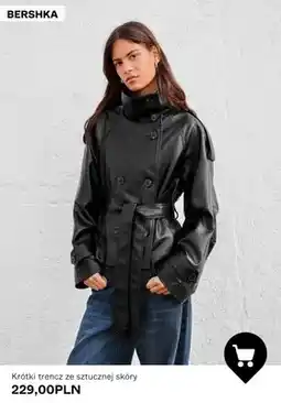 Bershka Krótki trencz ze sztucznej skóry Bershka oferta