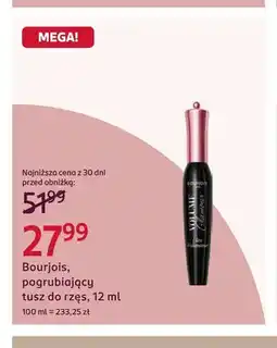 Rossmann Pogrubiający tusz do rzęs Bourjois oferta