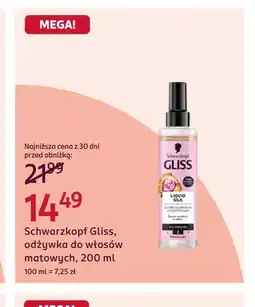 Rossmann Odżywka do włosów matowych Schwarzkopf Gliss oferta