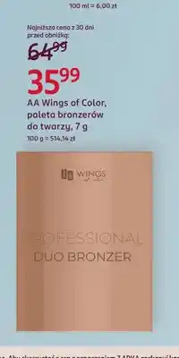 Rossmann Paleta bronzerów do twarzy AA Wings of Color oferta