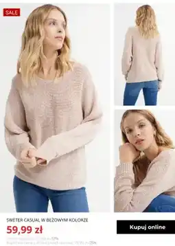 Greenpoint Sweter casual w beżowym kolorze Greenpoint oferta