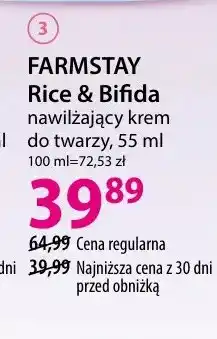 Hebe Nawilżający krem do twarzy Rice & Bifida Farmstay oferta