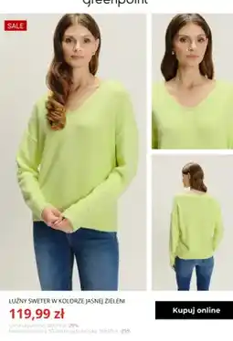 Greenpoint Luźny sweter w kolorze jasnej zieleni Greenpoint oferta