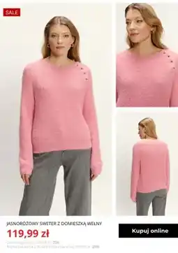 Greenpoint Jasnoróżowy sweter z domieszką wełny Greenpoint oferta