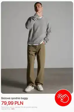 Cropp Beżowe spodnie baggy Cropp oferta