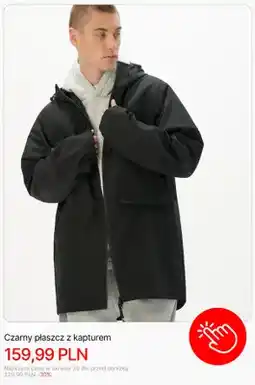 Cropp Czarny płaszcz z kapturem Cropp oferta