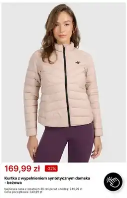 4F Kurtka z wypełnieniem syntetycznym damska - beżowa 4F oferta