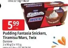E.Leclerc Pudding Fantasia Snickers, Tiramisu/Mars, Twix Danone oferta