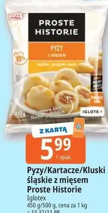 E.Leclerc Pyzy/Kartacze/Kluski śląskie z mięsem Proste Historie Iglotex oferta