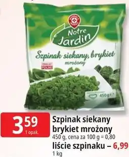 E.Leclerc Szpinak siekany brykiet mrożony Notre Jardin oferta