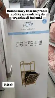 Pepco Kosz na pranie bambusowy Pepco Home oferta