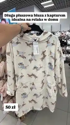 Pepco Długa pluszowa bluza z kapturem oferta