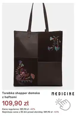 Medicine Torebka shopper damska z haftami Medicine oferta