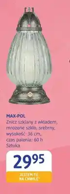 dm drogerie markt Znicz szklany z wkładem mrożone szkło srebrny Max-Pol oferta