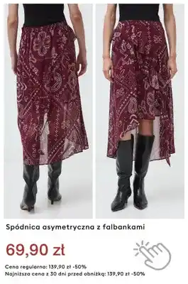 Spódnica asymetryczna z falbankami