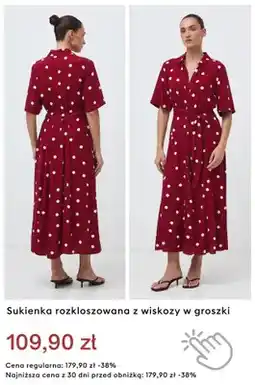 Medicine Sukienka rozkloszowana z wiskozy w groszki oferta