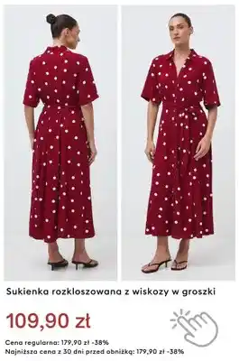 Sukienka rozkloszowana z wiskozy w groszki