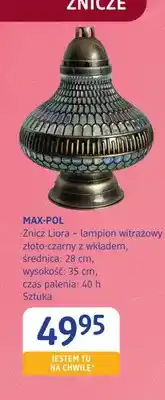 dm drogerie markt Znicz Liora lampion witrażowy złoto-czarny z wkładem Max-Pol oferta