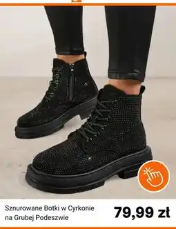 Born2be Sznurowane botki w cyrkonie na grubej podeszwie Born2be oferta