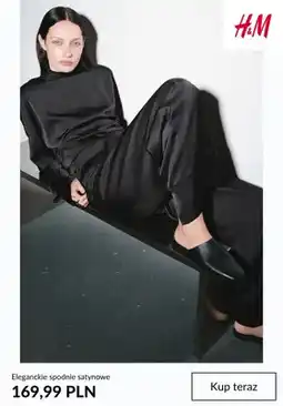 H&M Eleganckie spodnie satynowe H & M oferta
