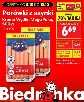 Parówki z szynki Kraina Wędlin Mega Paka