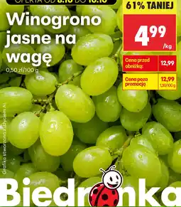 Biedronka Winogrono jasne na wagę oferta