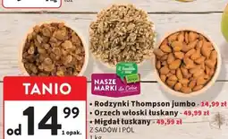 Intermarche Z SADÓW I PÓL Bakalie (Rodzynki Thompson jumbo, Orzech włoski łuskany, Migdał łuskany) oferta