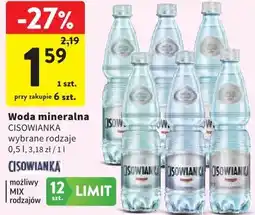 Intermarche Woda mineralna Cisowianka wybrane rodzaje oferta