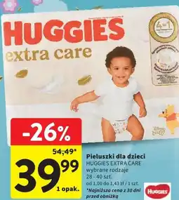 Intermarche Pieluszki dla dzieci HUGGIES EXTRA CARE oferta