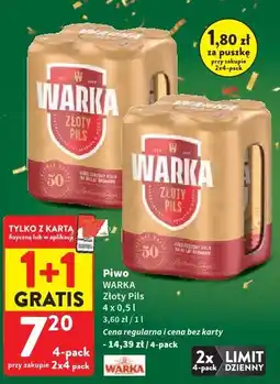 Intermarche Piwo Warka Złoty Pils 4-pak oferta