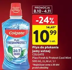 Intermarche Płyn do płukania jamy ustnej COLGATE Plax Fresh & Protext Cool Mint oferta