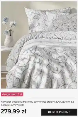 Komplet pościeli z bawełny satynowej Erabini 200x220 cm z 2 poszewkami 70x80 Home & You