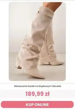 Renee Marszczone kozaki na słupkowym obcasie Reneé oferta