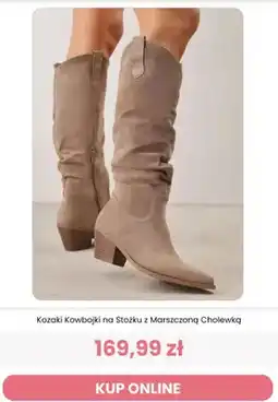 Renee Kozaki kowbojki na stożku z marszczoną cholewką Renee oferta