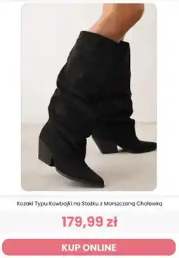 Renee Kozaki typu kowbojki na stożku z marszczoną cholewką Renee oferta