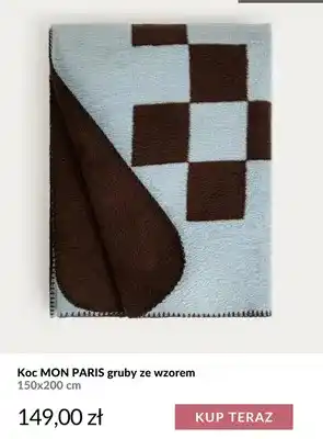 Koc Mon Paris gruby ze wzorem 150x200 cm Homla