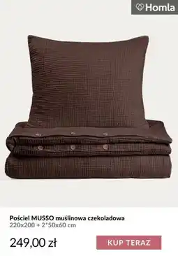 Homla Pościel Musso muślinowa czekoladowa 220x200 + 2*50x60 cm Homla oferta